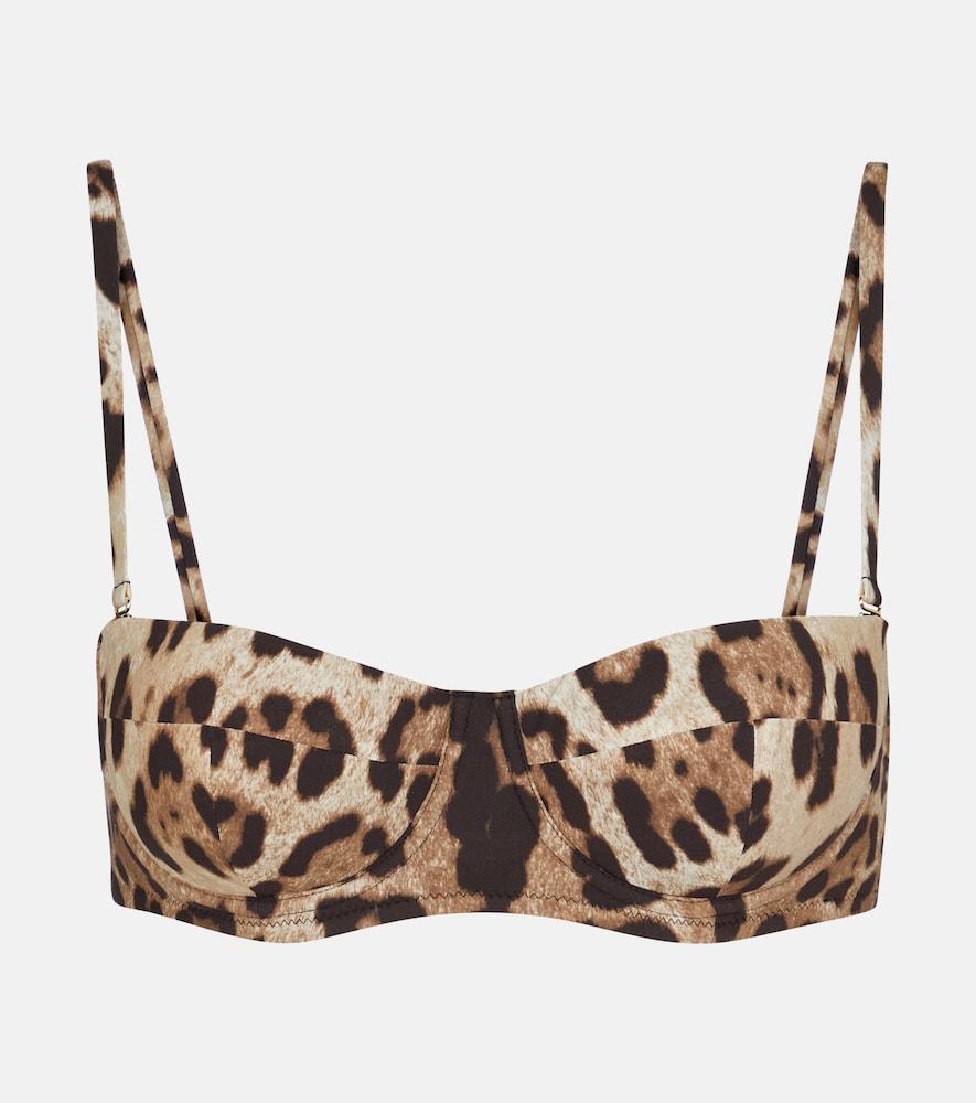 dolce & gabbana leopard-print bikini top