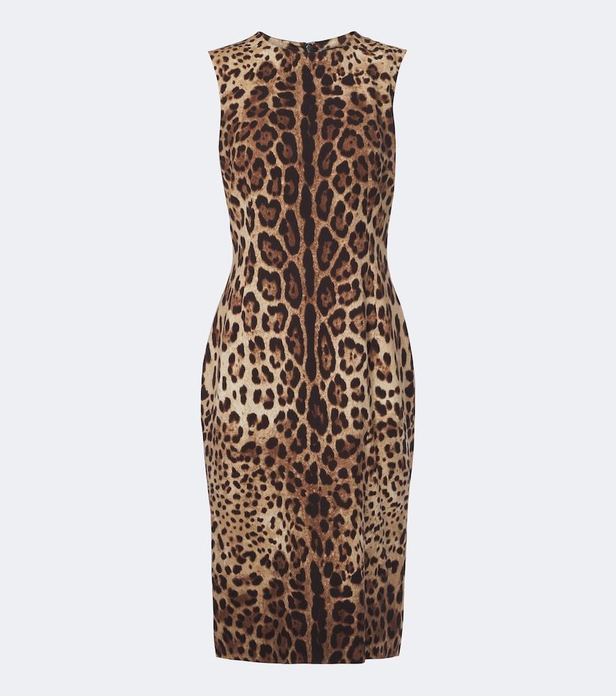 dolce & gabbana leopard-print silk-blend charmeuse midi dress