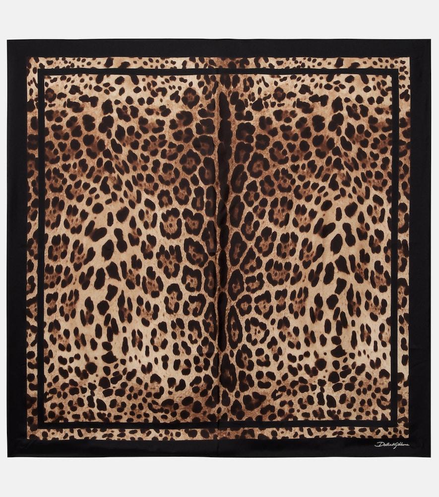 dolce & gabbana leopard-print silk scarf