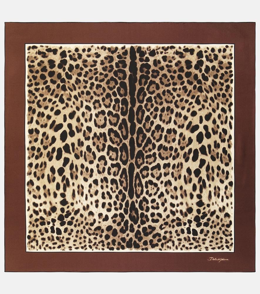 dolce & gabbana leopard-print silk scarf