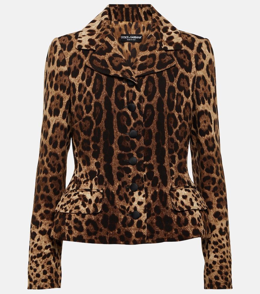 dolce & gabbana leopard-print wool crêpe jacket
