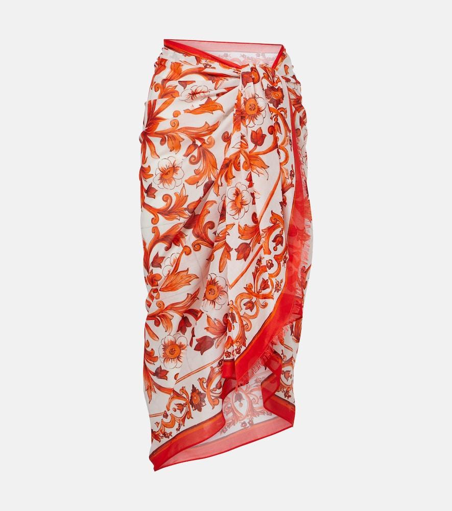 dolce & gabbana majolica cotton beach cover-up