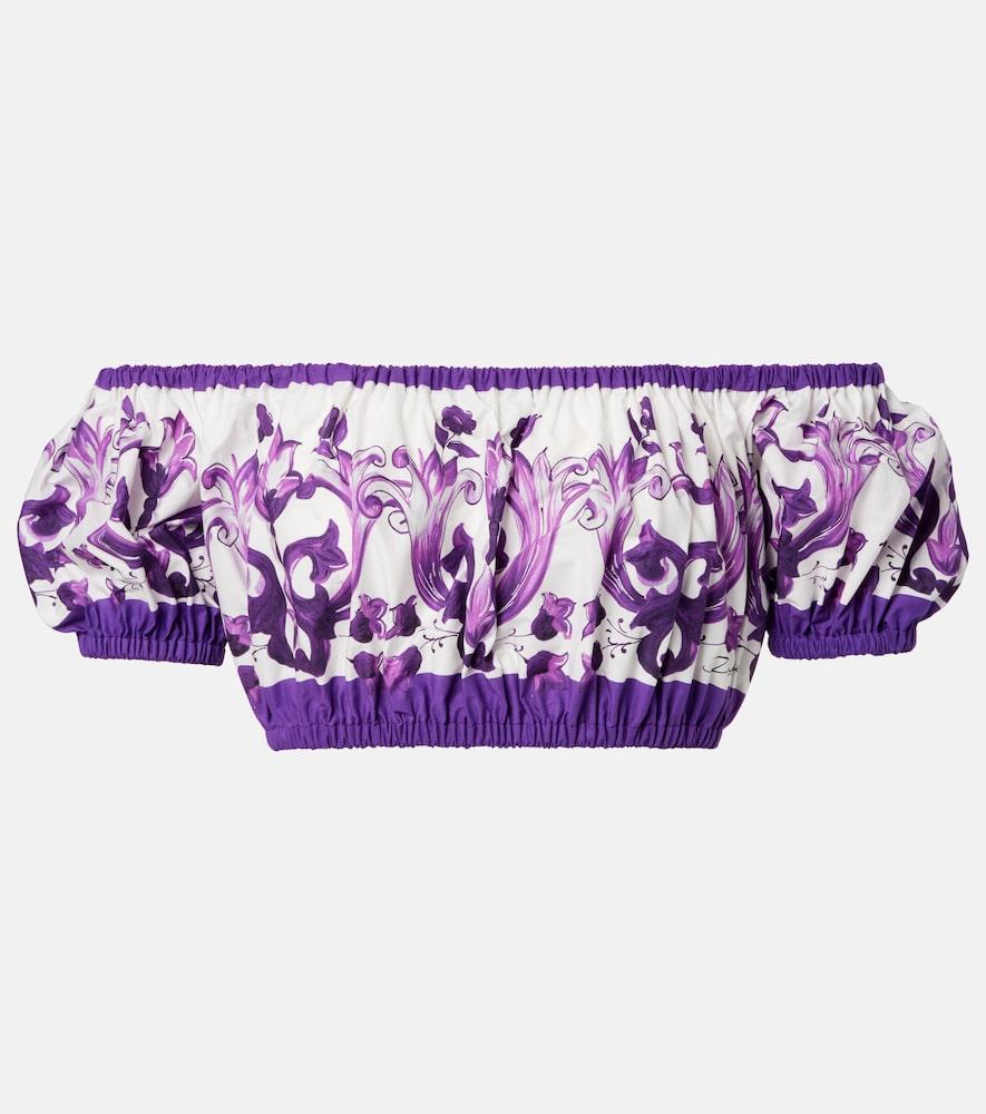 dolce & gabbana majolica cotton crop top