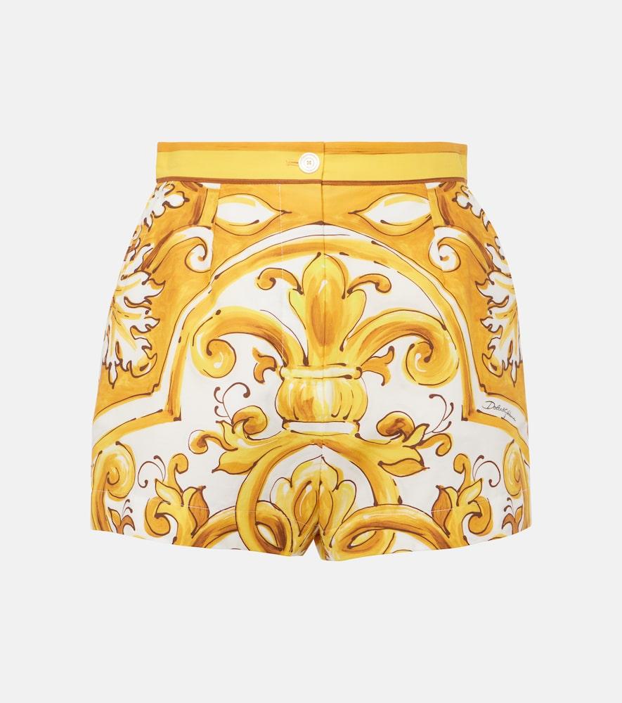 dolce & gabbana majolica high-rise cotton shorts