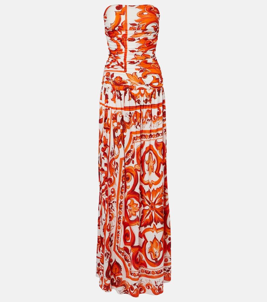 dolce & gabbana majolica organza maxi dress