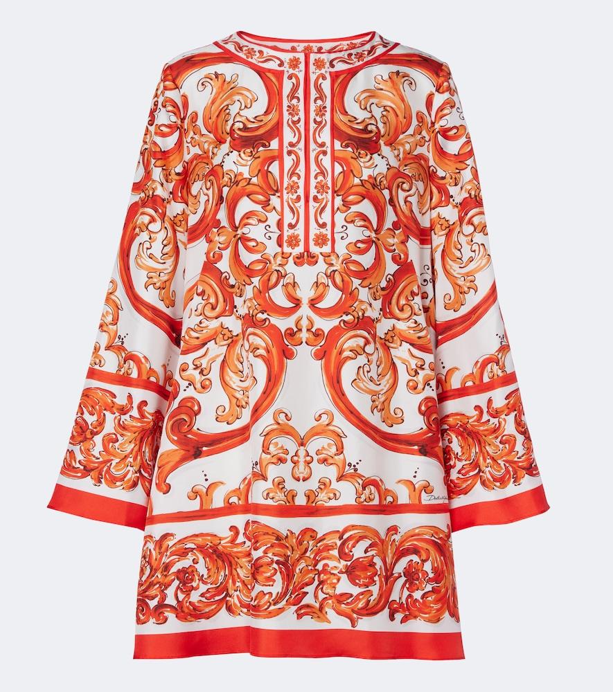 dolce & gabbana majolica silk twill kaftan