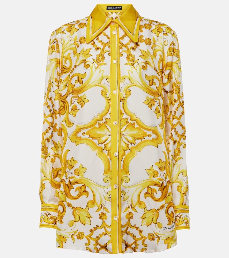 dolce & gabbana majolica silk twill shirt