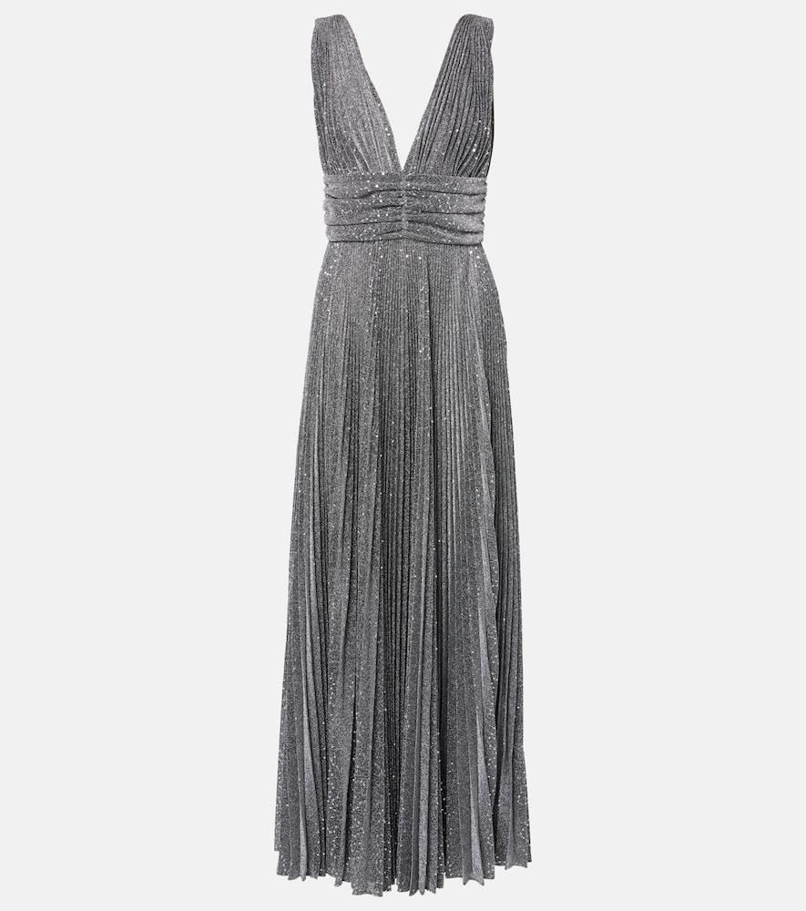 dolce & gabbana metallic plissé cocktail dress