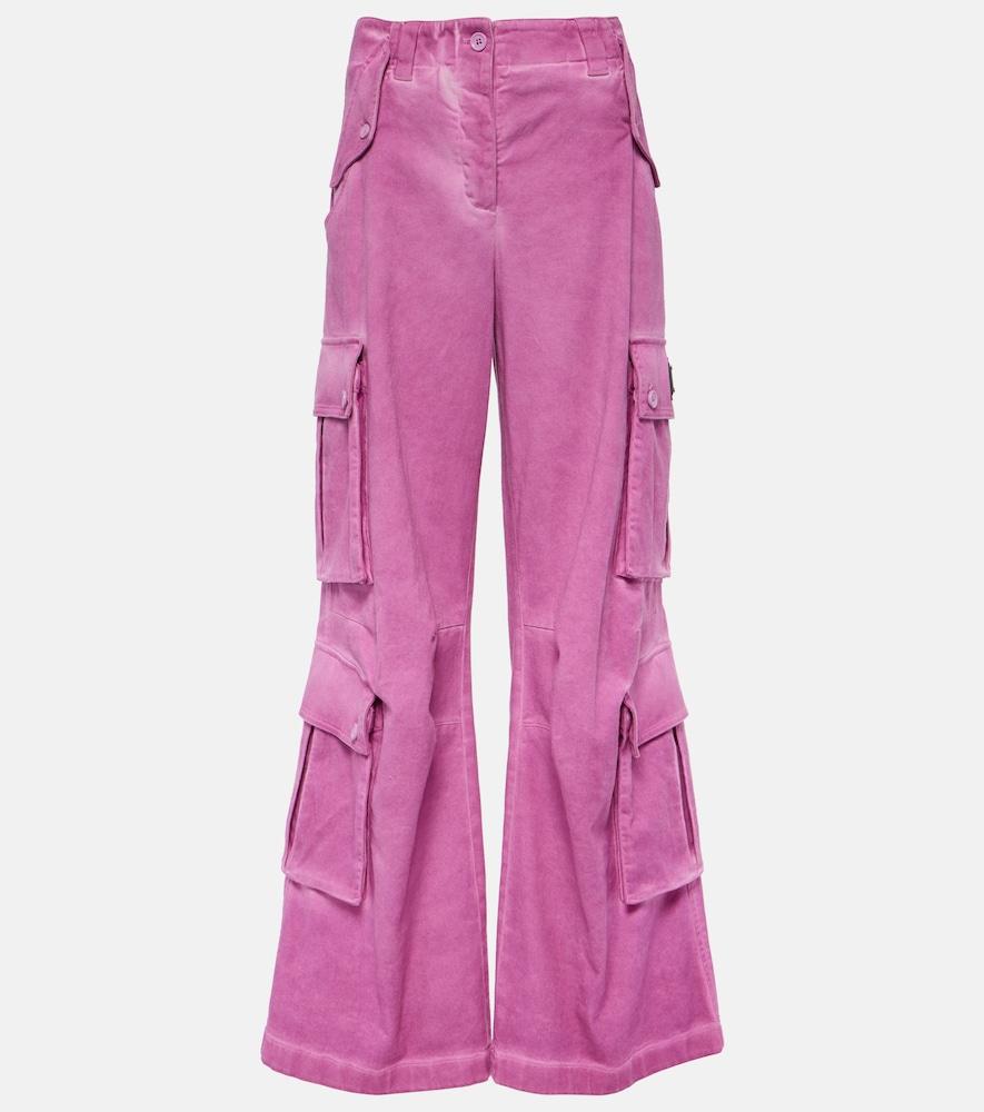 dolce & gabbana mid-rise cotton flared cargo pants