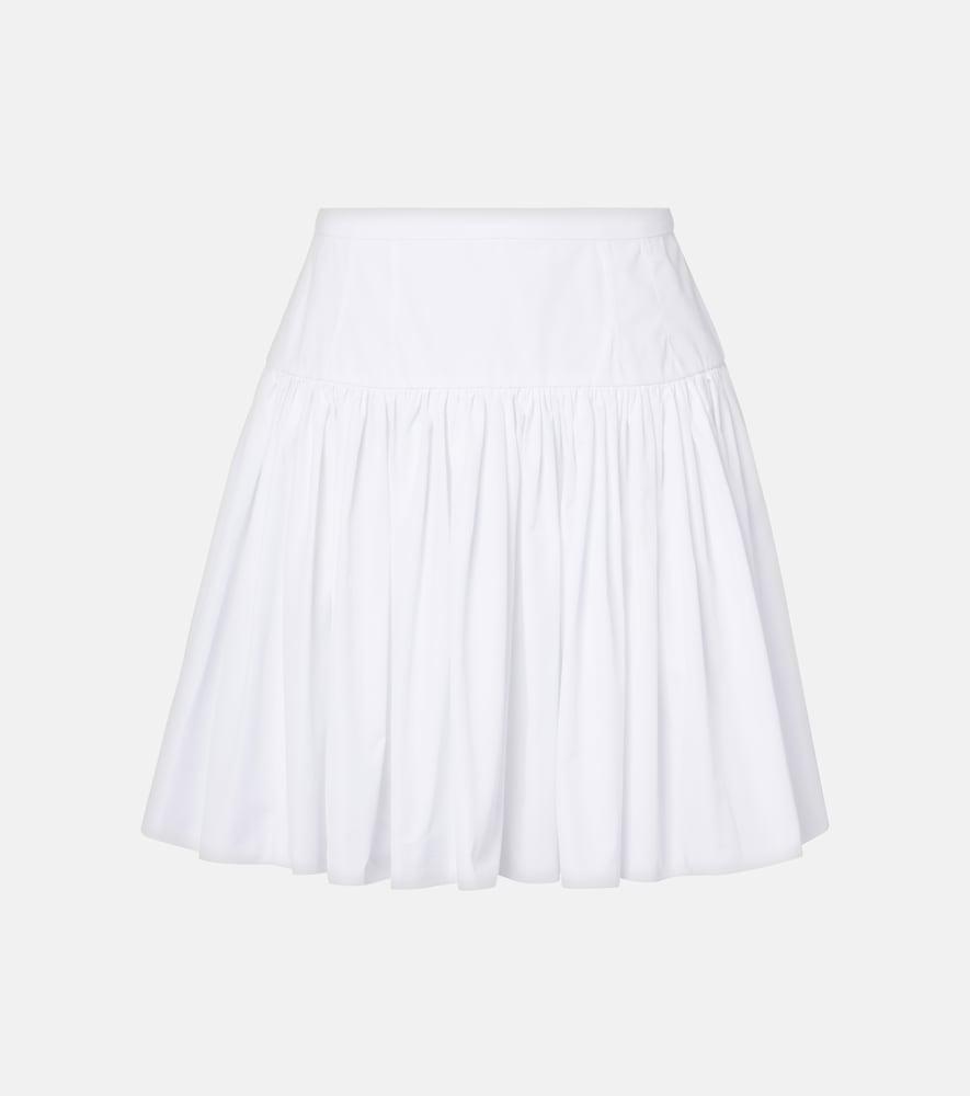 dolce & gabbana pleated cotton poplin miniskirt