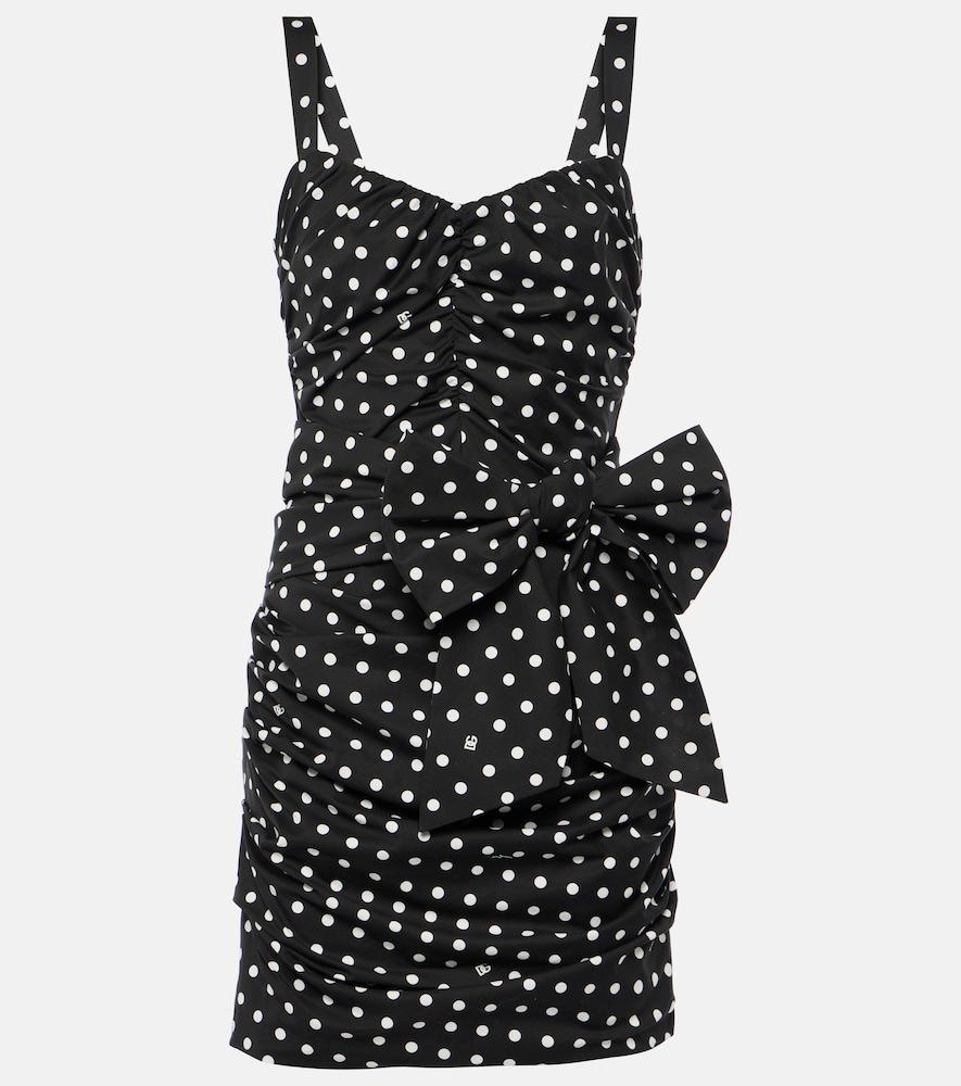dolce & gabbana polka-dot cotton-blend minidress