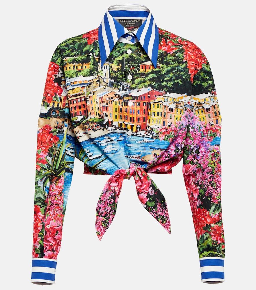 dolce & gabbana portofino printed cotton jersey t-shirt