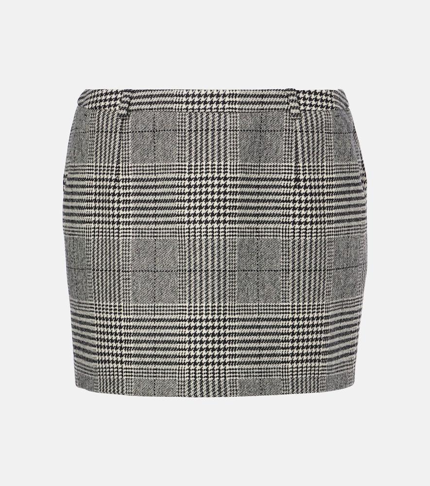 dolce & gabbana prince of wales check wool and cashmere miniskirt