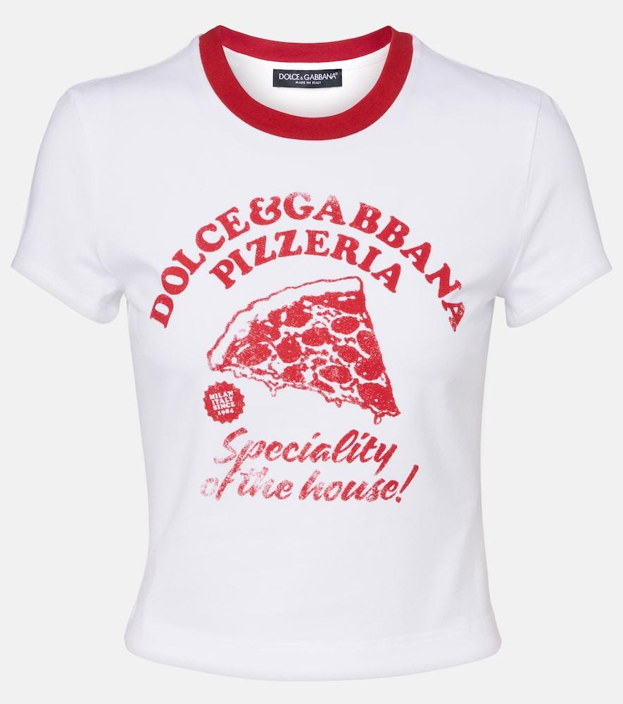 dolce & gabbana printed cotton-blend jersey t-shirt