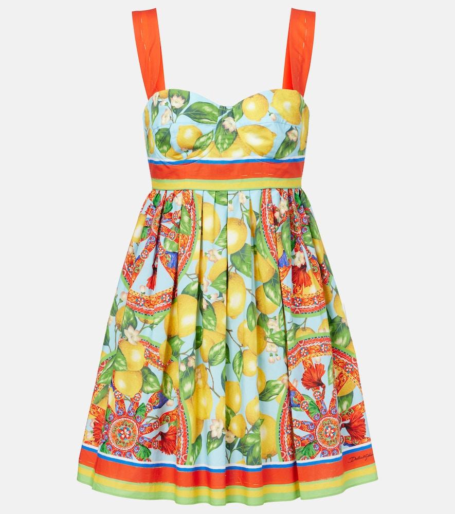 dolce & gabbana printed cotton mini dress