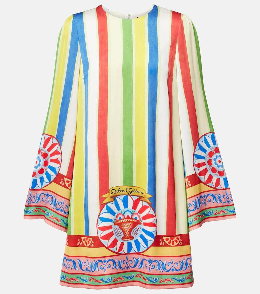 dolce & gabbana printed silk-blend minidress