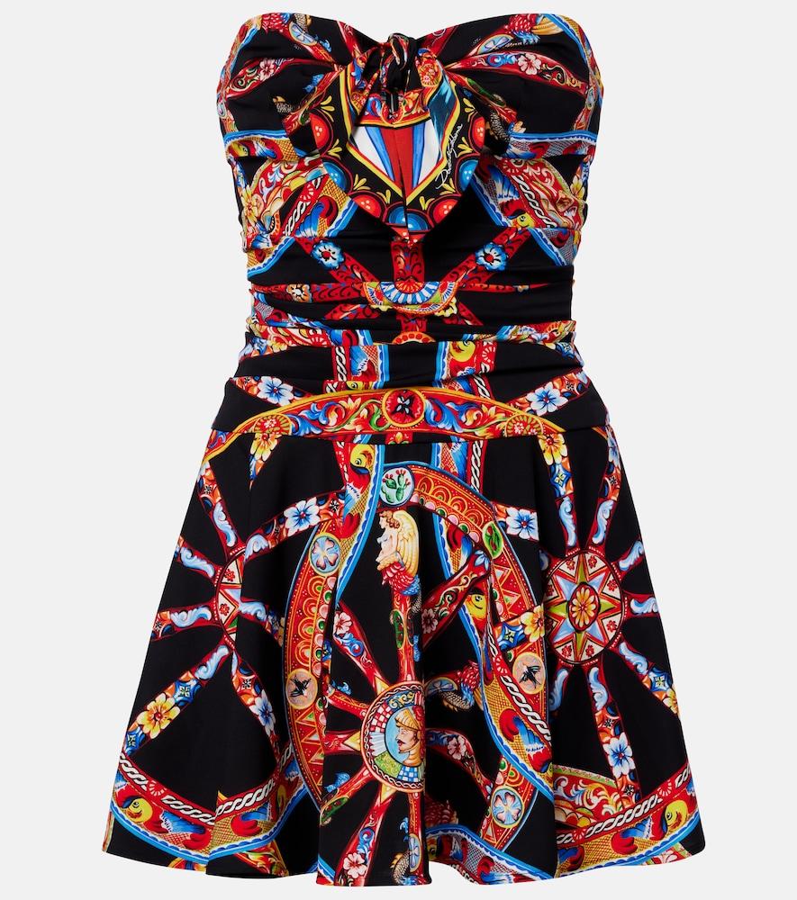 dolce & gabbana printed silk-blend minidress