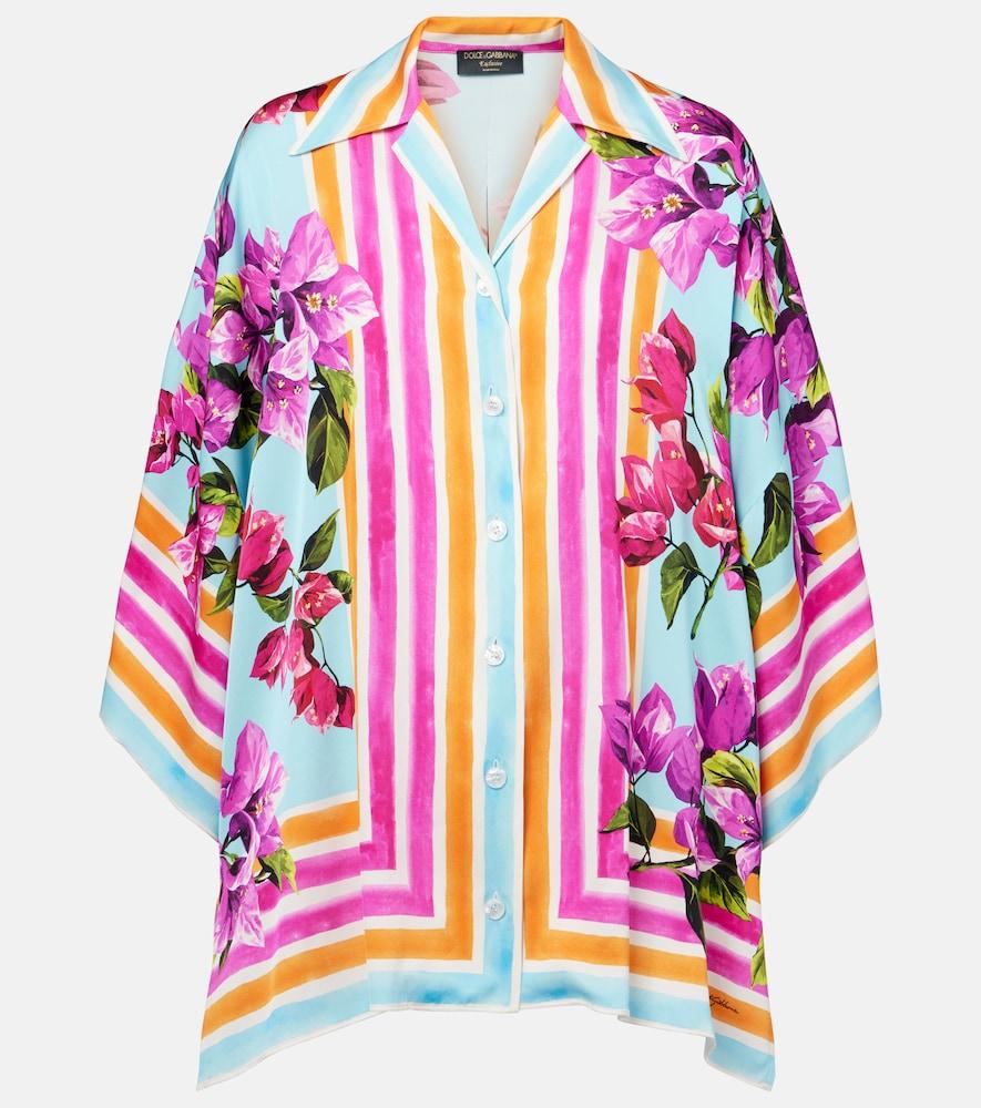 dolce & gabbana printed silk-blend shirt