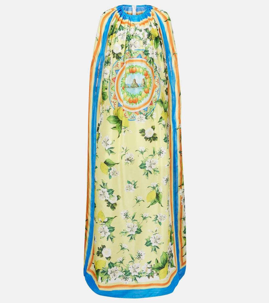 dolce & gabbana printed silk cape