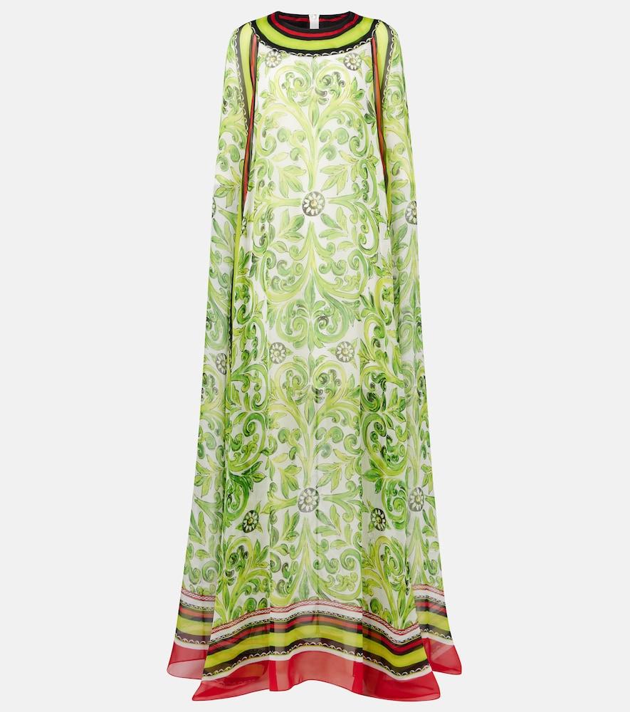 dolce & gabbana printed silk maxi dress