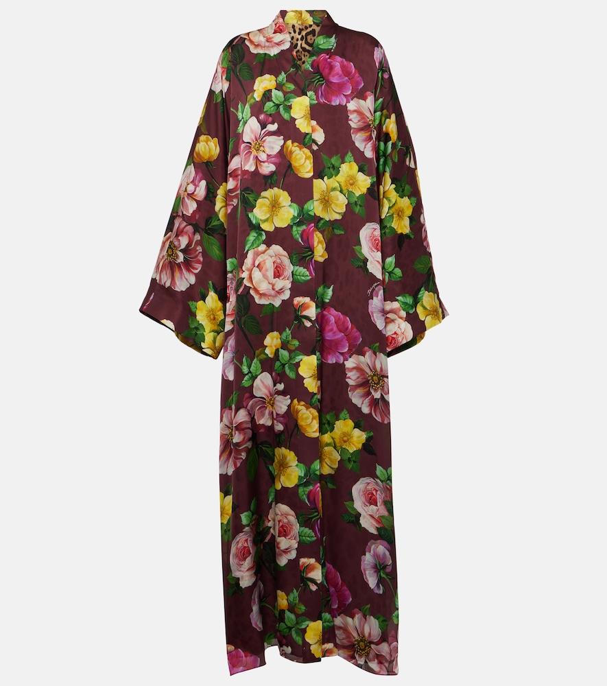 dolce & gabbana printed silk maxi dress