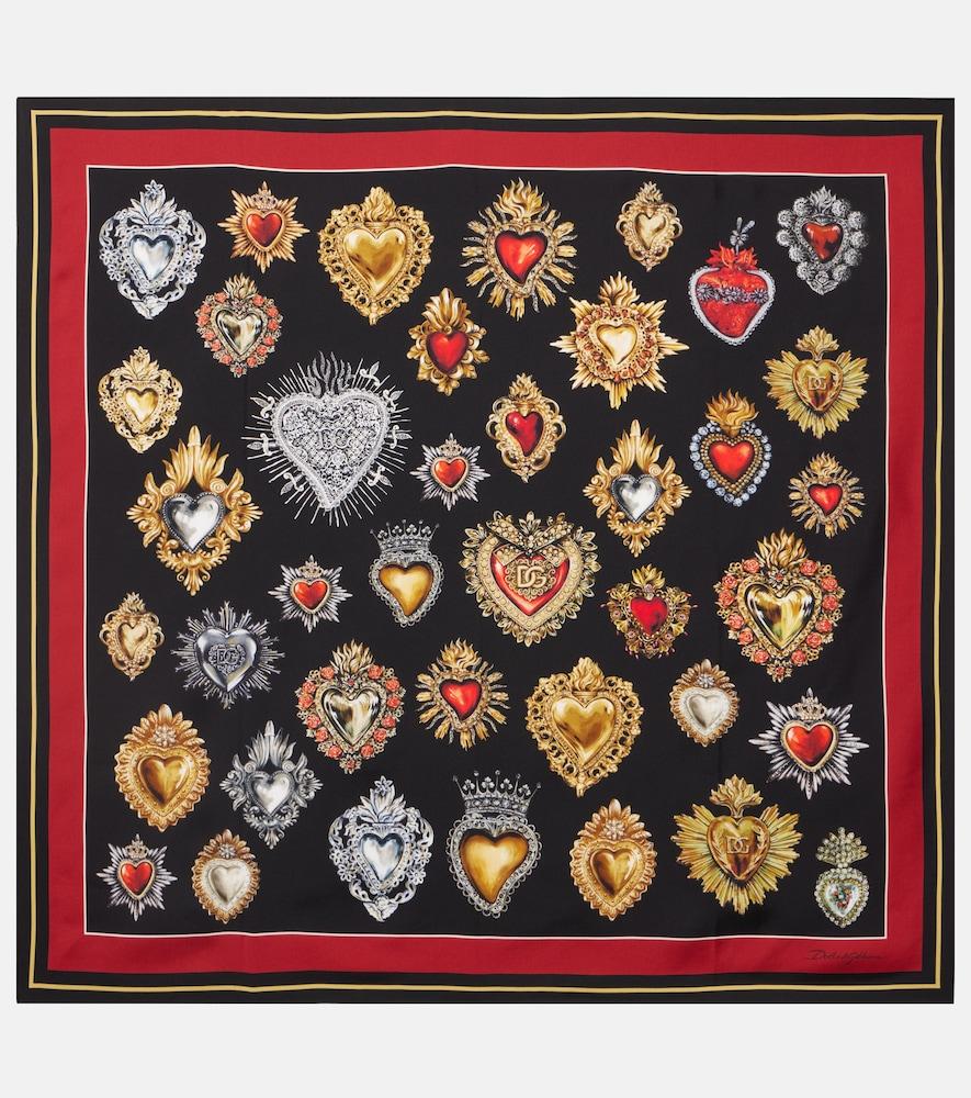 dolce & gabbana printed silk twill scarf