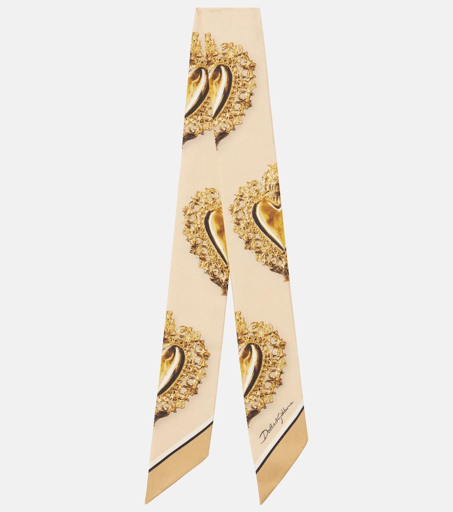 dolce & gabbana printed silk twill scarf