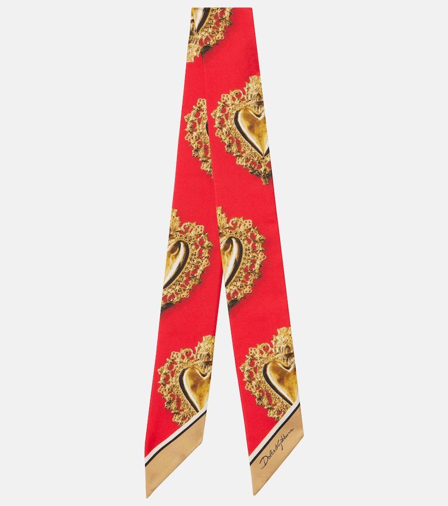 dolce & gabbana printed silk twill scarf