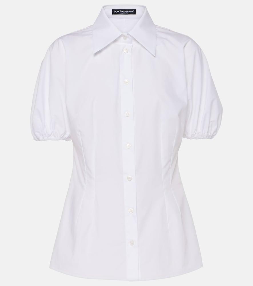 dolce & gabbana puff-sleeve cotton poplin blouse