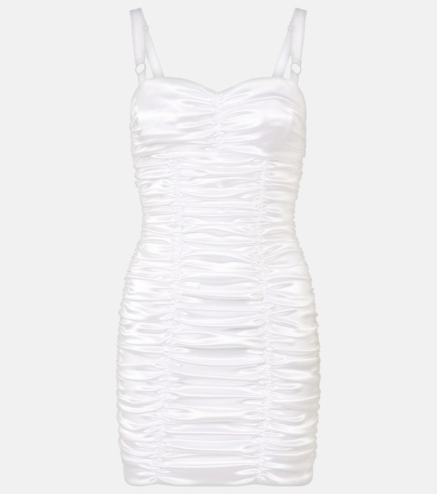 dolce & gabbana ruched satin minidress