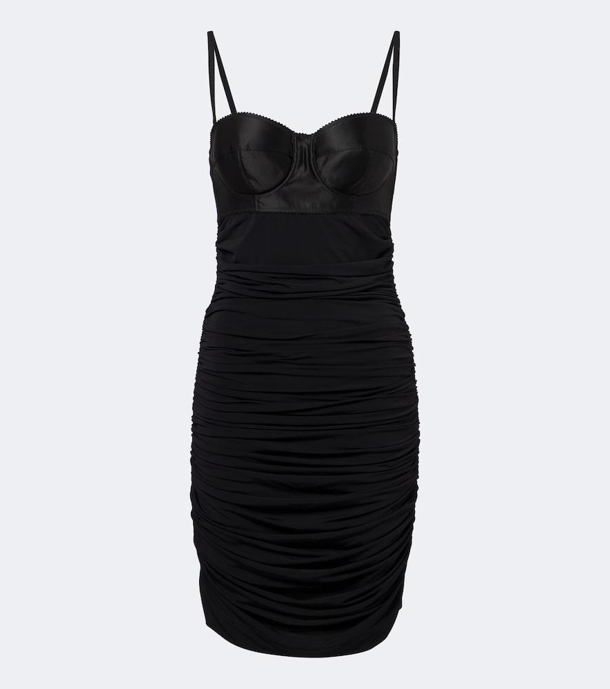 dolce & gabbana ruched satin minidress