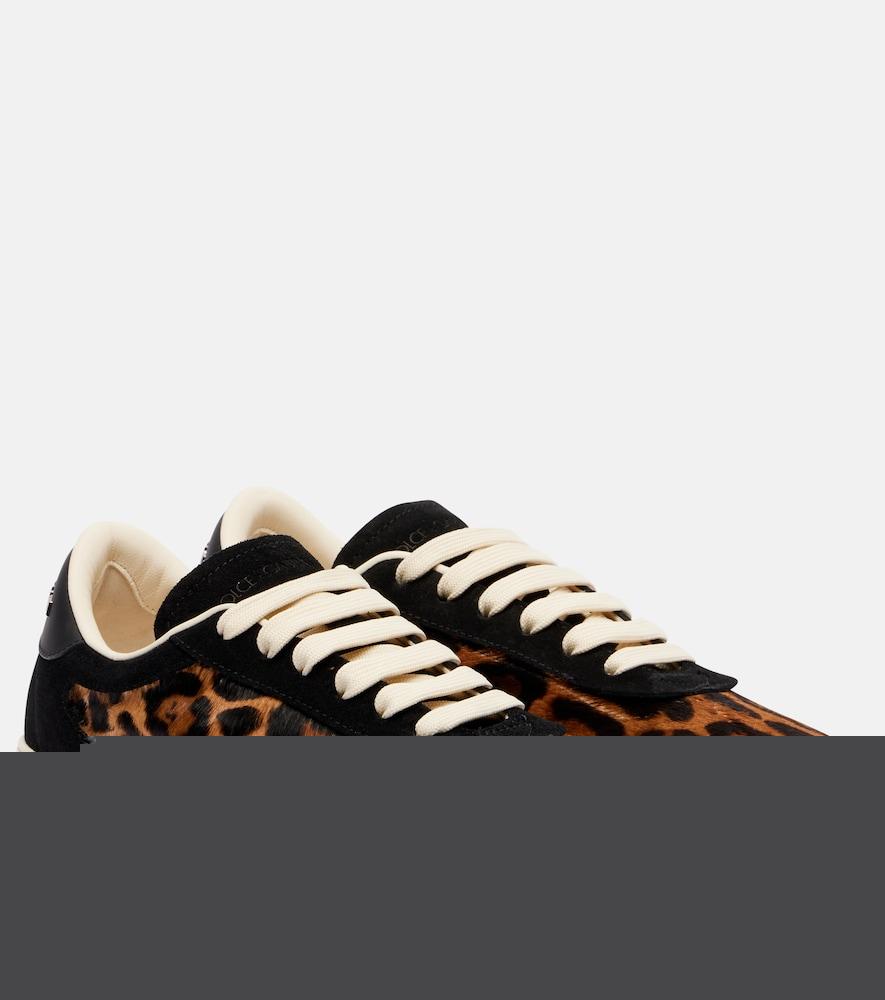 dolce & gabbana saint tropez light suede-trimmed calf hair sneakers