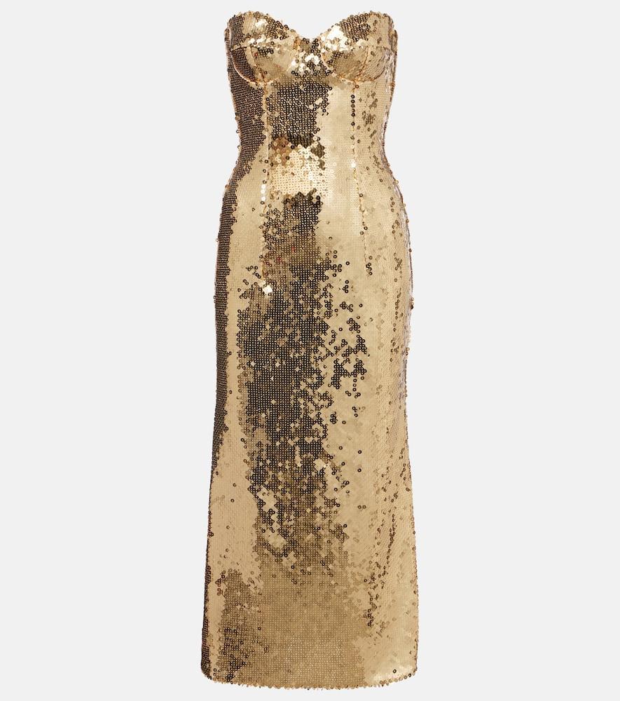 dolce & gabbana sequined bustier dress