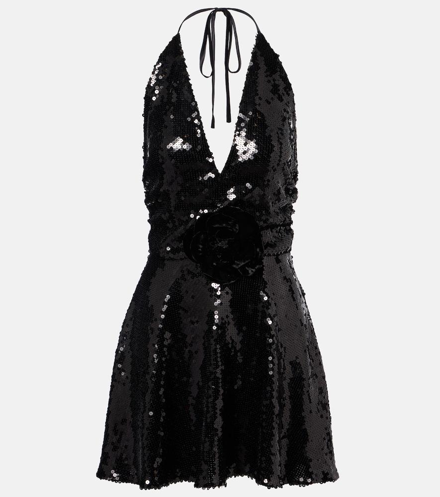 dolce & gabbana sequined halterneck minidress