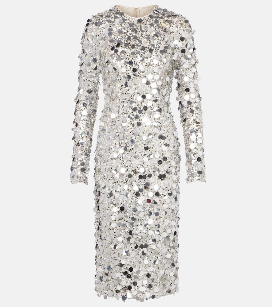 dolce & gabbana sequined midi dress
