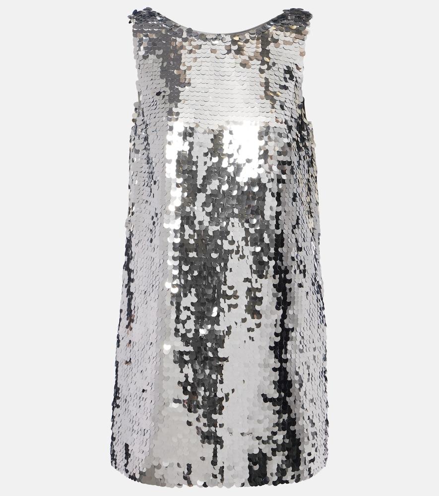 dolce & gabbana sequined open-back minidress
