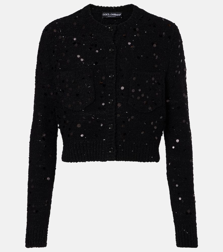 dolce & gabbana sequined wool-blend cardigan