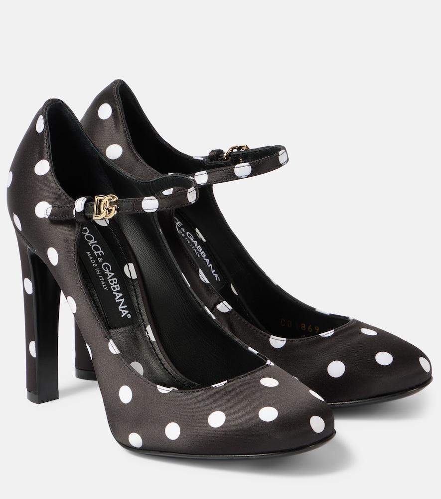 dolce & gabbana sharon polka-dot satin mary jane pumps