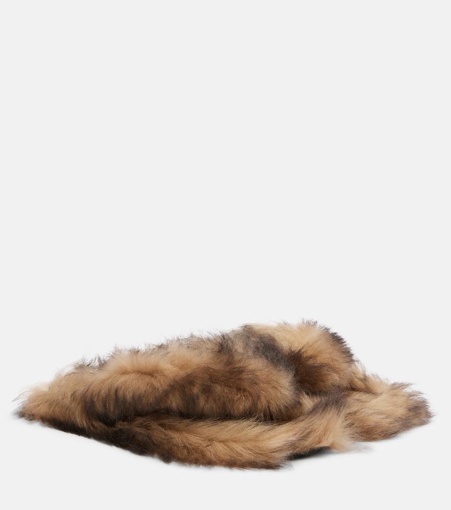 dolce & gabbana shearling thong sandals