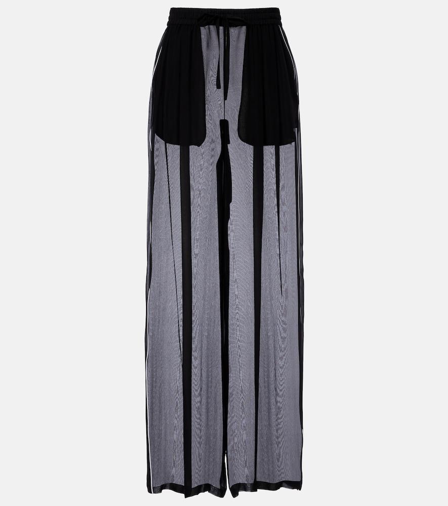 dolce & gabbana sheer silk wide-leg pants
