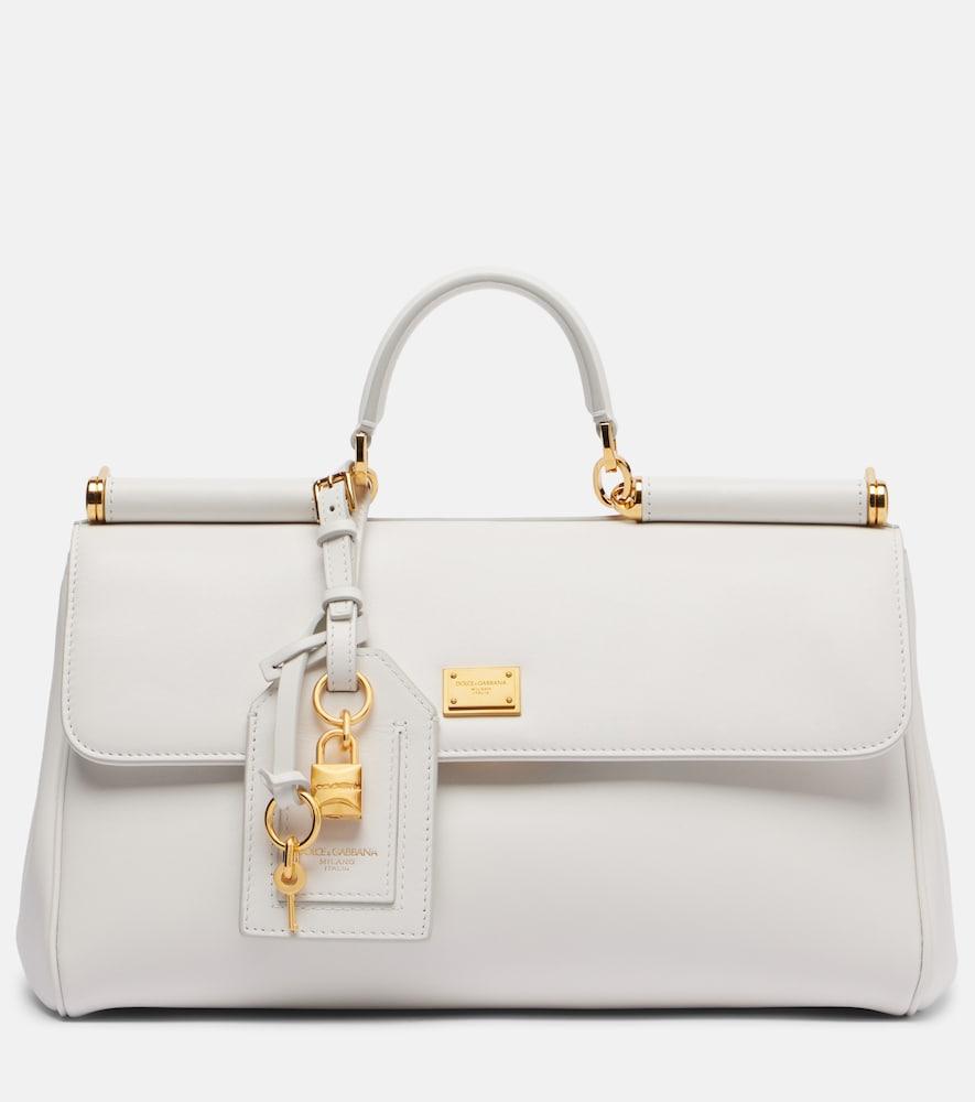 dolce & gabbana sicily medium leather top-handle bag
