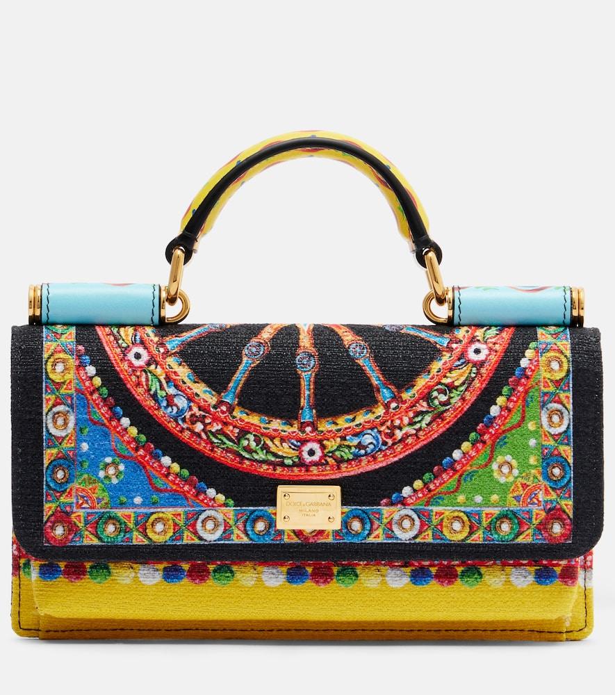 dolce & gabbana sicily mini printed top-handle bag