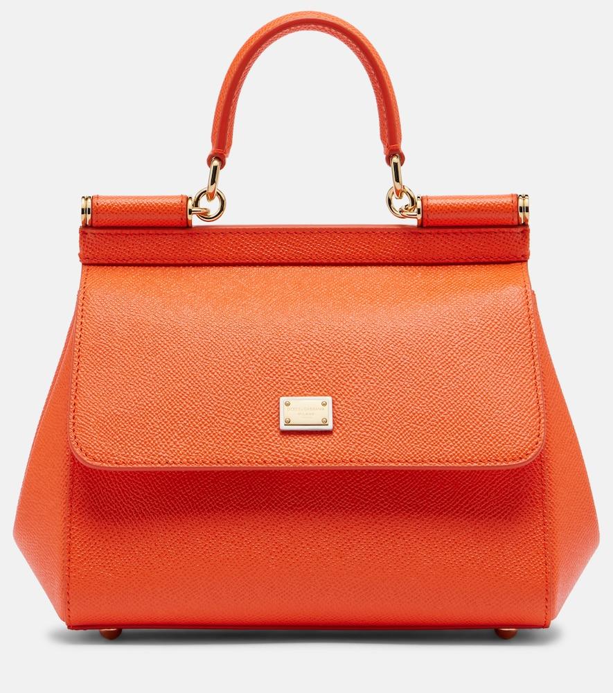 dolce & gabbana sicily small leather top-handle bag
