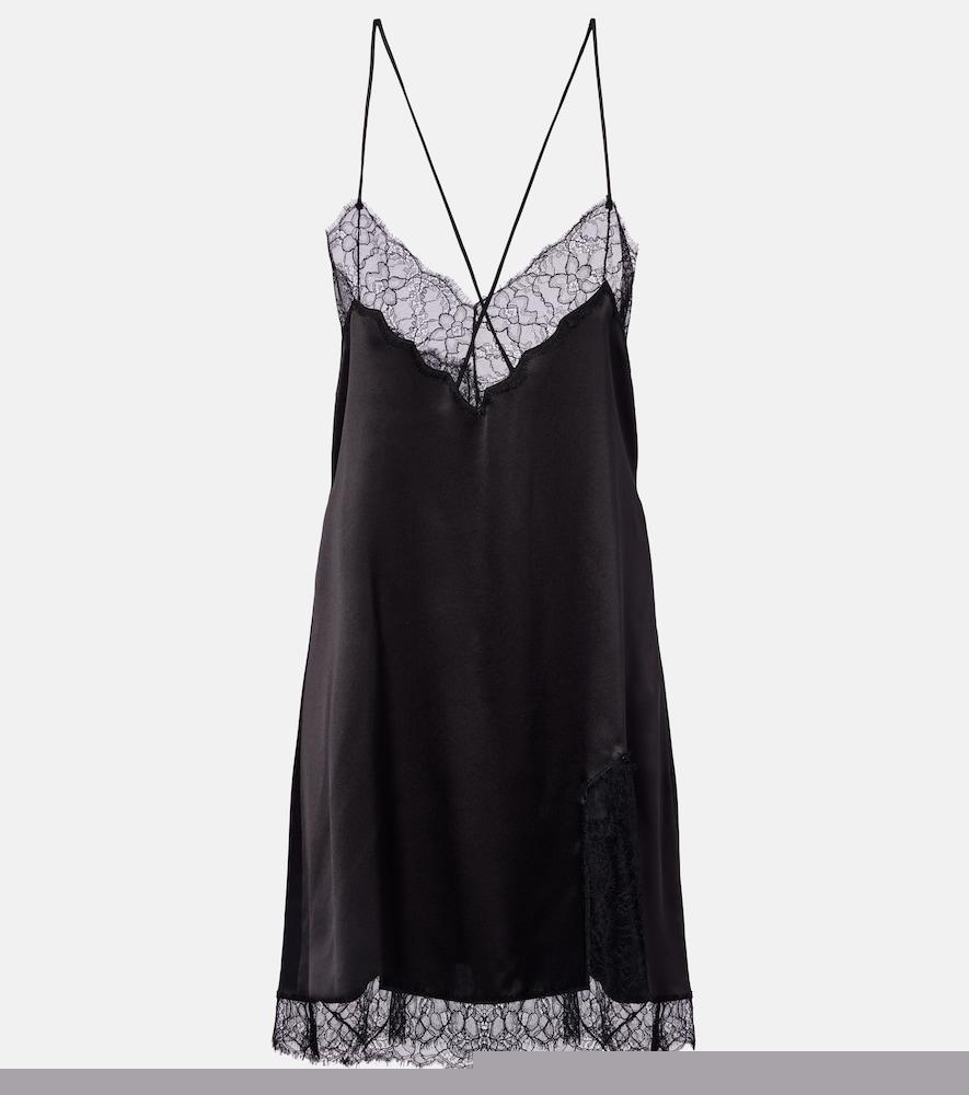 dolce & gabbana silk and cotton-blend satin slip dress
