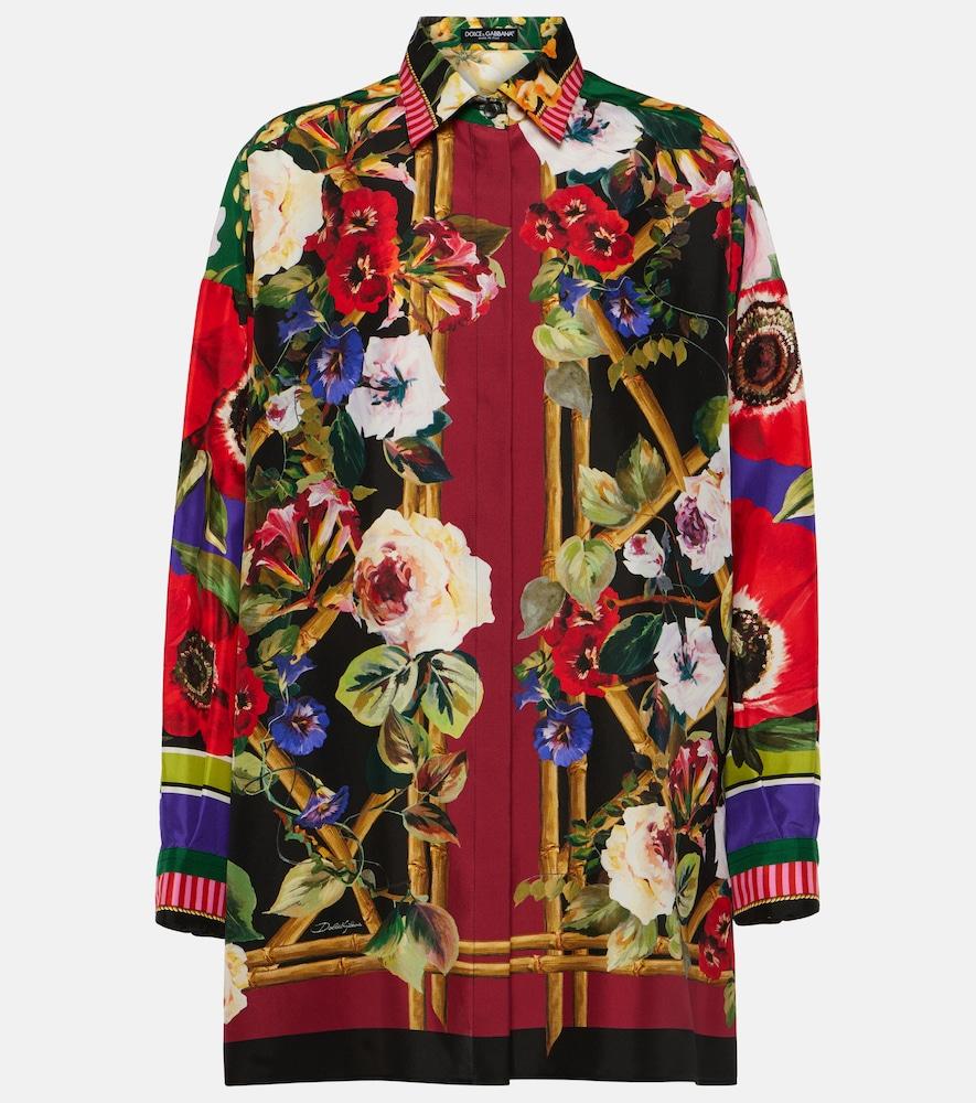 dolce & gabbana silk shirt dress