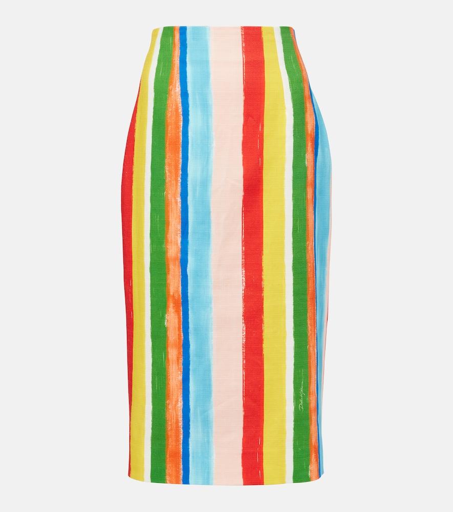 dolce & gabbana striped cotton-blend pencil skirt