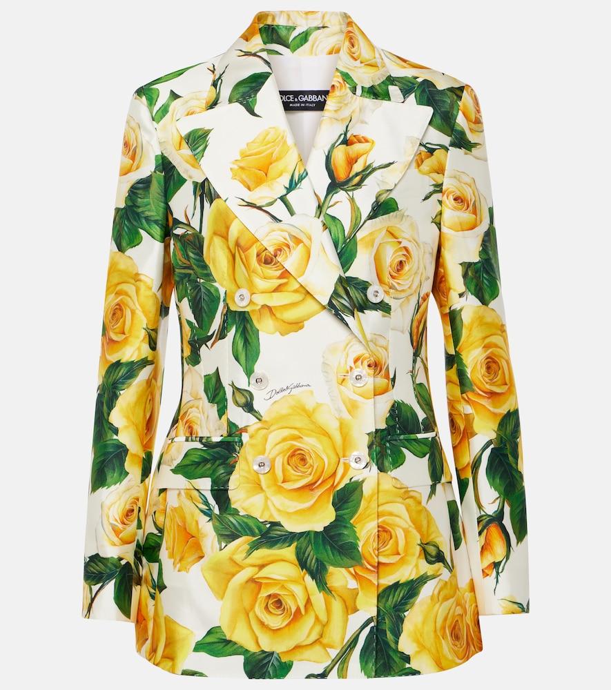 dolce & gabbana turlington floral silk-blend jacket