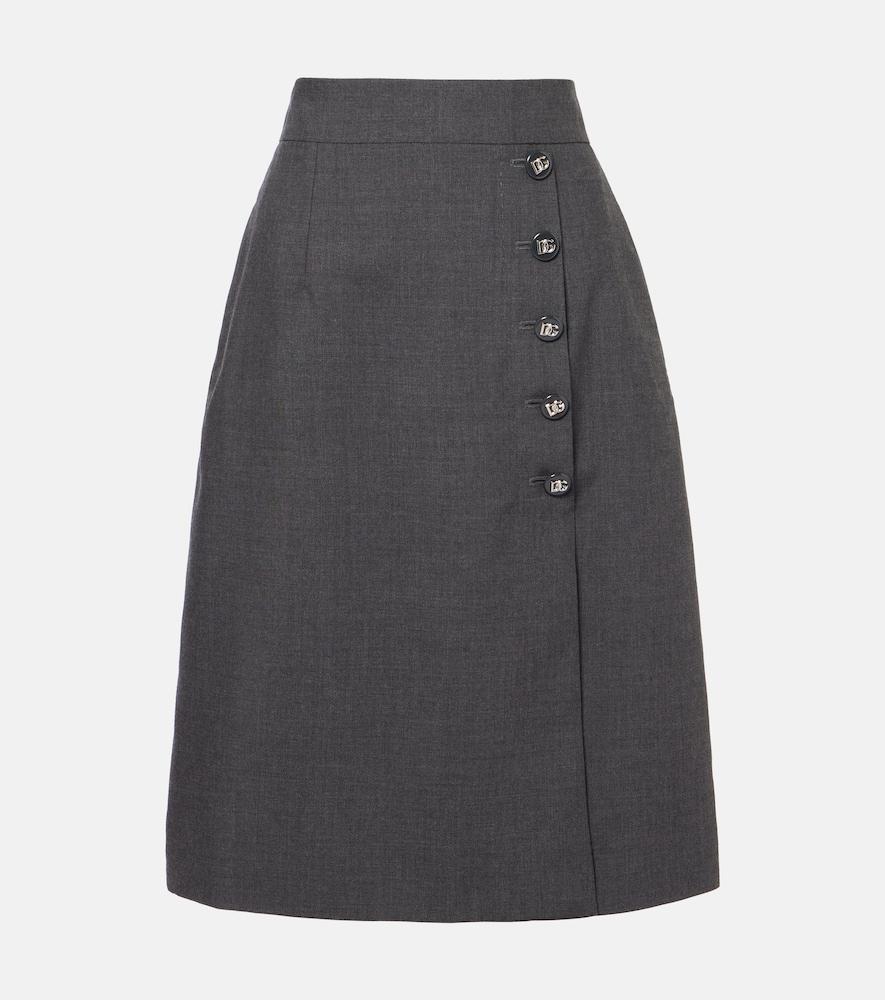 dolce & gabbana virgin wool midi skirt