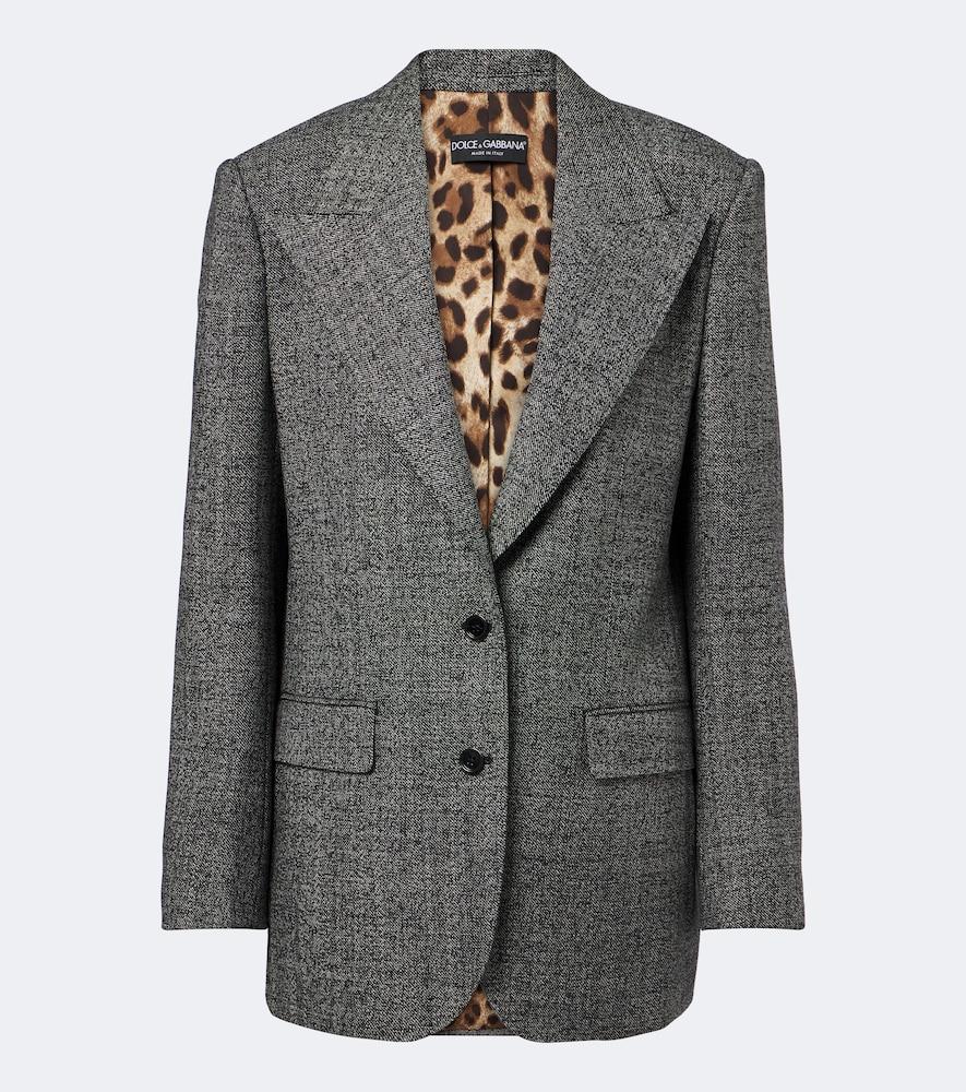 dolce & gabbana virgin wool tweed blazer
