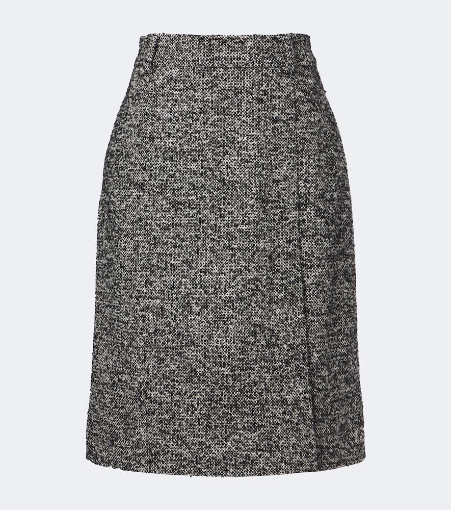 dolce & gabbana wool, silk, and alpaca-blend tweed pencil skirt